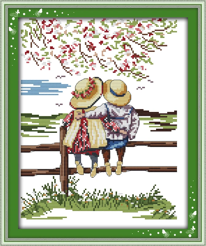 

Enjoy scenery cross stitch kit catoon all our yesterday Aida count 18ct 14ct 11ct print embroidery DIY handmade needlework