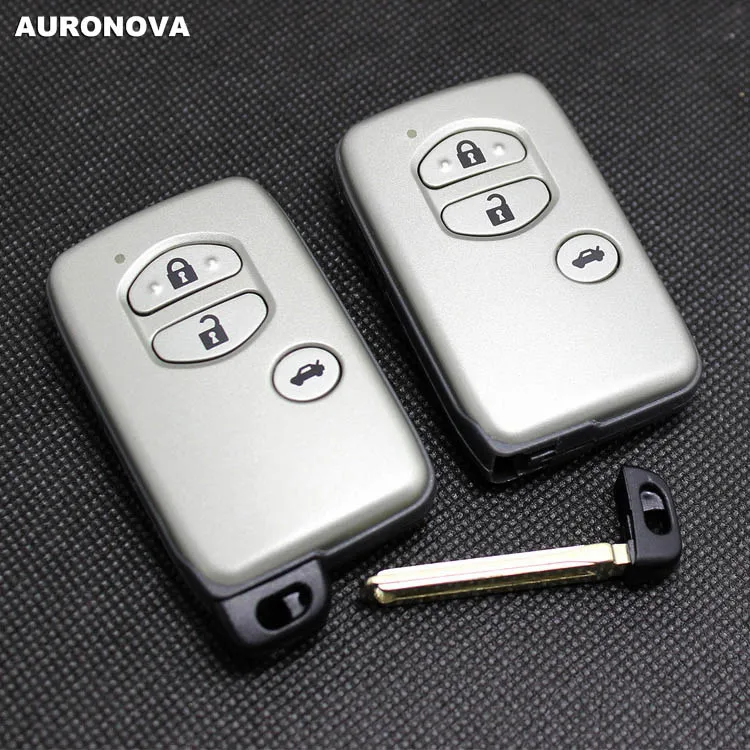 Auronова Новый смарт ключ оболочка для Toyota Crown Corolla Camry Rav4 Reiz Prado Land Cruiser 3 кнопки чехол