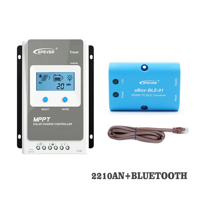 Epever 20A MPPT Контроллер заряда для фотоэлектрических систем и 12/24V Авто Tracer1210AN eBOX-WIFI-01 bluetooth и MT50 для пульта дистанционного управления - Цвет: 20A Bluetooth