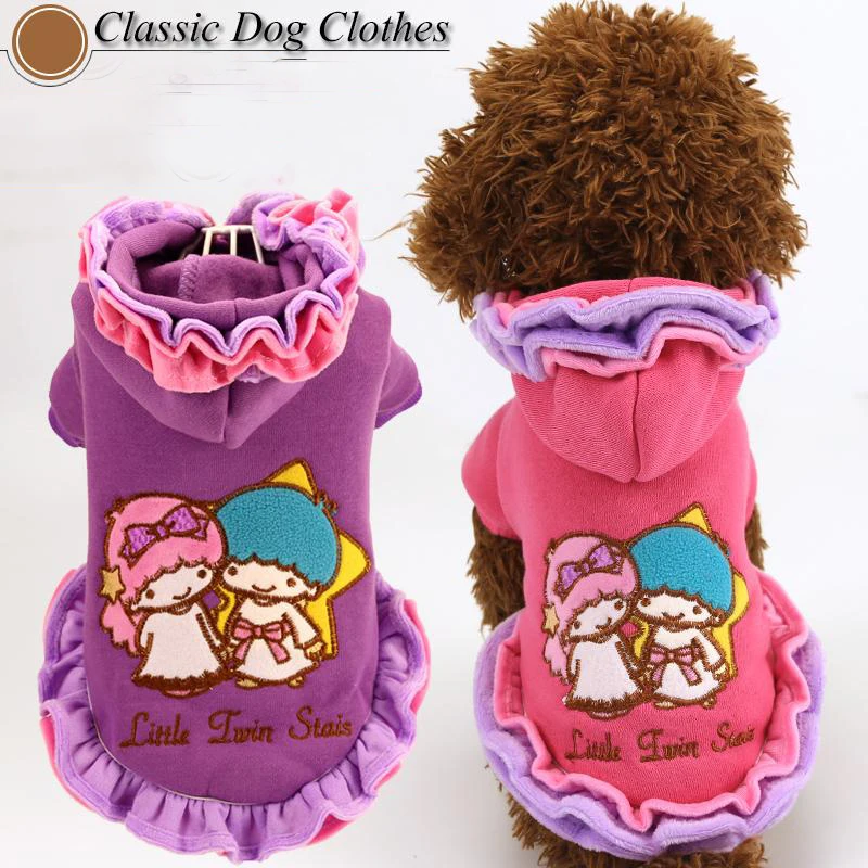 Одежда для щенков розовый фиолетовый милый с цветочным рисунком розничная и