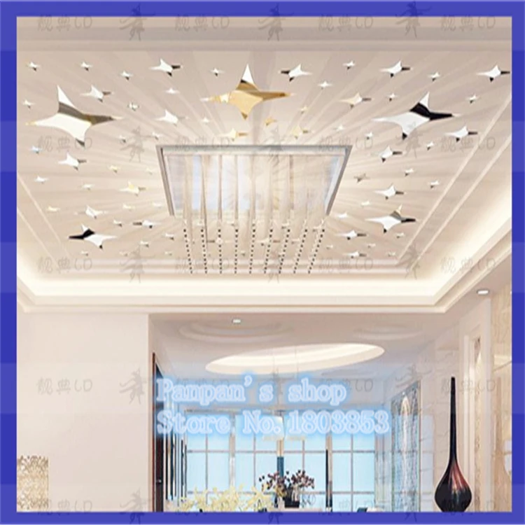 Акриловые зеркальные наклейки на стену 39 звезд европейские креативные Съемные 3D