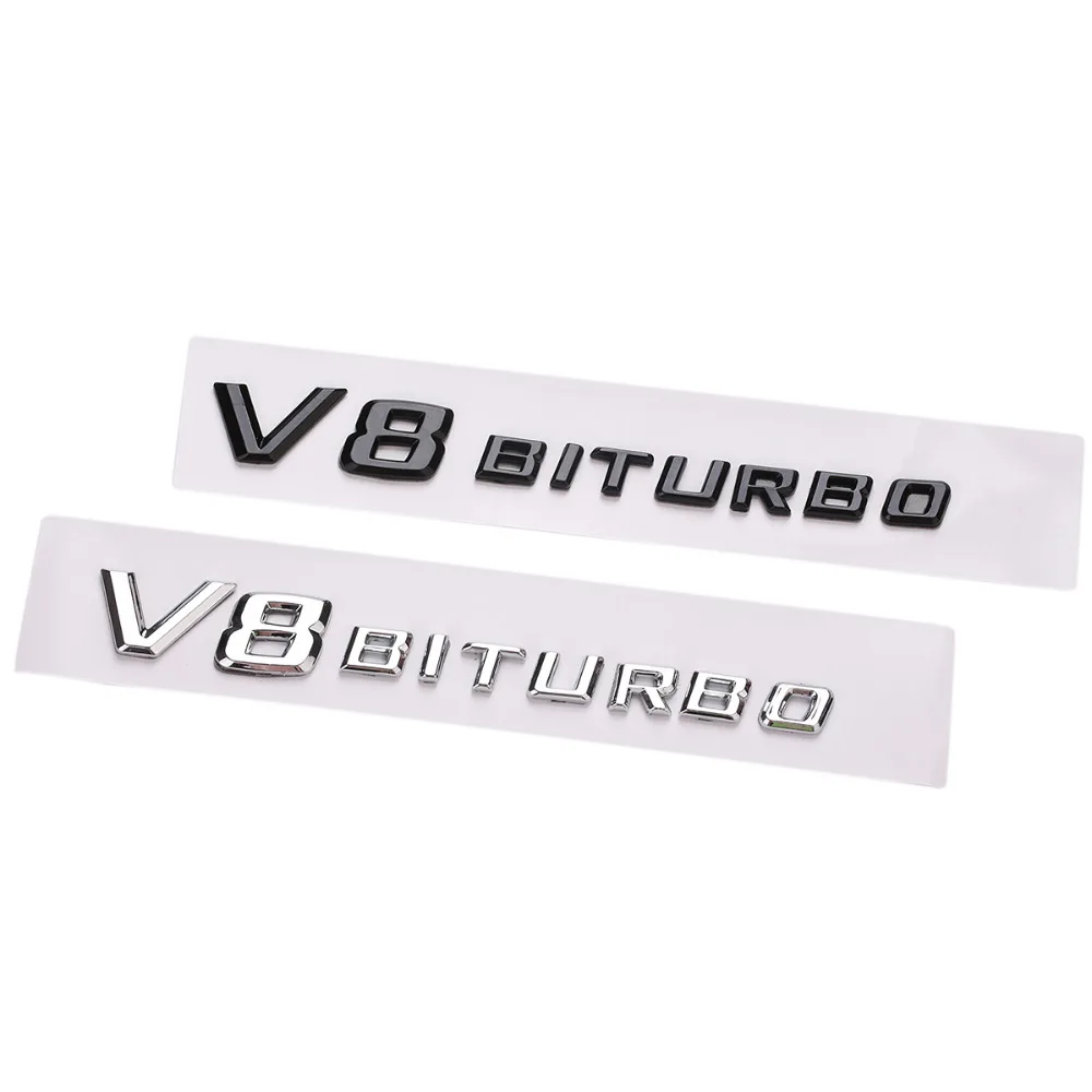 V8 BITURBO Автомобильный логотип значок наклейка для Mercedes Benz AMG W166 W176 W169 A180 C180 E300 GLC E350