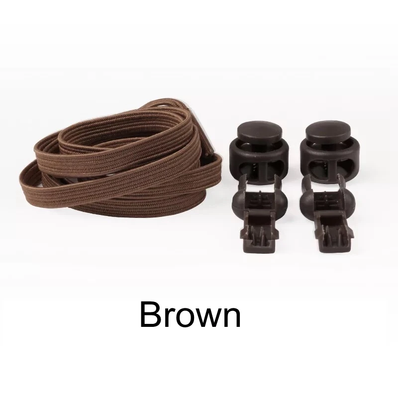 Brown 1 пара не завязывать шнурки эластичные шнурки для детей и взрослых быстрый кроссовки шнурки Растяжка блокировки шнурки плоским lacets корзины 17 цветов - Цвет: Brown
