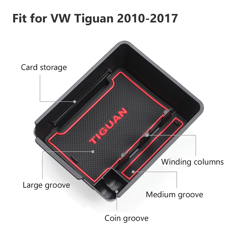 MCrea автомобильный ящик в салон для хранения подлокотнике ABS VW Tiguan 2017 2010-2016 Volkswagen