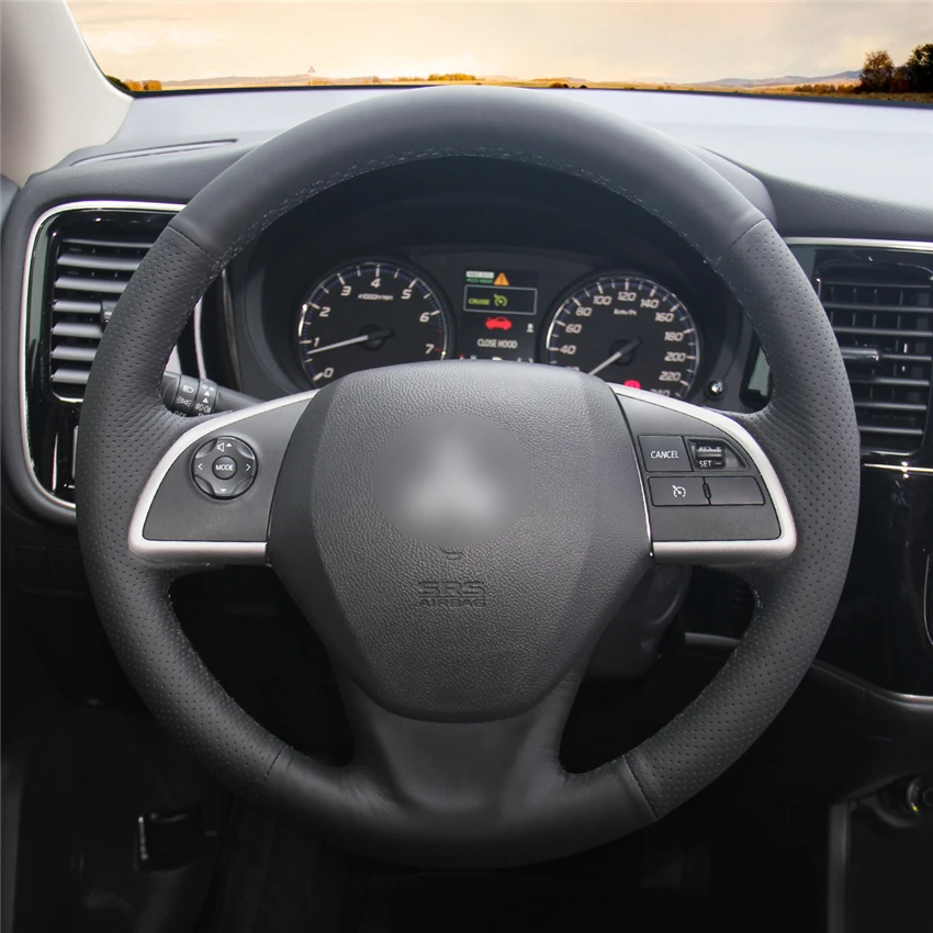 MEWANT черный искусственный кожаный чехол рулевого колеса автомобиля для Mitsubishi ASX 2013- Outlander Mirage L200 Eclipse(крест