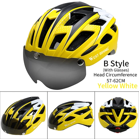 B Style Yellow White WEST BIKING велосипедный шлем Trail XC MTB вездеход велосипедный шлем внедорожный Casco Ciclismo Bicicleta горный велосипед велосипедный шлем - Цвет: B Style Yellow White