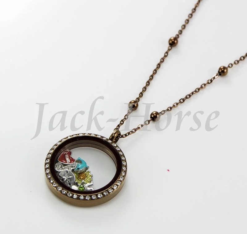 Top quality 30mm crystals chocolate floating locket stainless steel living memory | Украшения и аксессуары