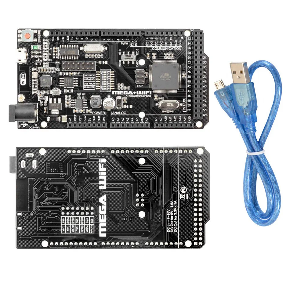 Mega2560 + WiFi R3 ATmega2560 ESP8266 32 Мб USB TTL памяти CH340G совместим с Arduino Mega NodeMCU для WeMos