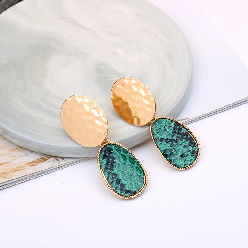 2019 корейский сплав змеиный принт серьги гвоздики для женщин серьга