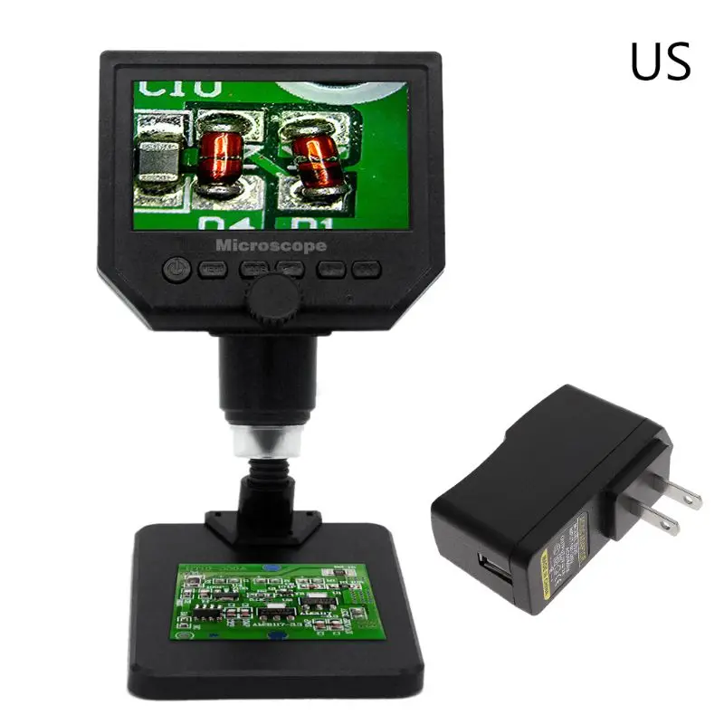 US G600+ 600X HD 3.6MP 8 светодиодный портативный ЖК-цифровой микроскоп 4," электронный HD видео микроскопы эндоскоп Лупа камера - Цвет: US