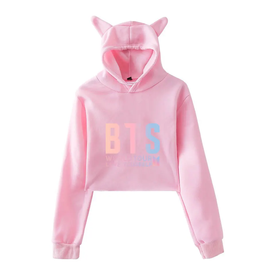 Kpop BTS World Tour корейские друзья толстовки Cat с капюшоном для женщин уличная Harajuku