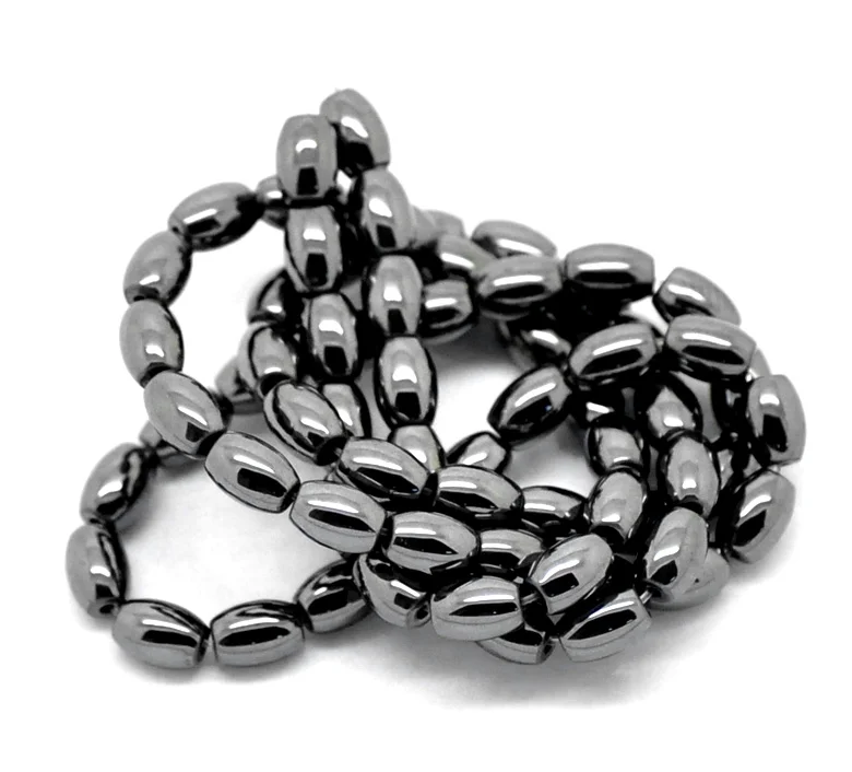 Doreen Box hot Gunmetal Oval Created Hematite Loose Beads 6x4 мм (1/4 &quotx1/8&quot) приблизительно 204 шт (B18776)|loose