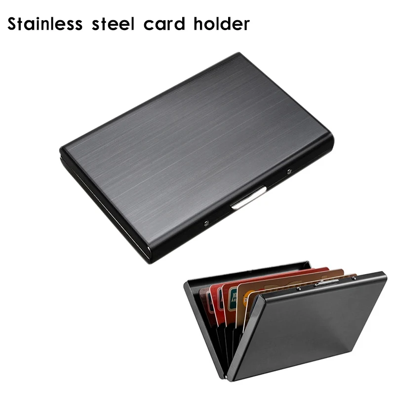 RFID Blocking Wallet Slim Secure Stainless Steel Contactless Card Protector for 6 Credit Cards UYT Shop | Дом и сад
