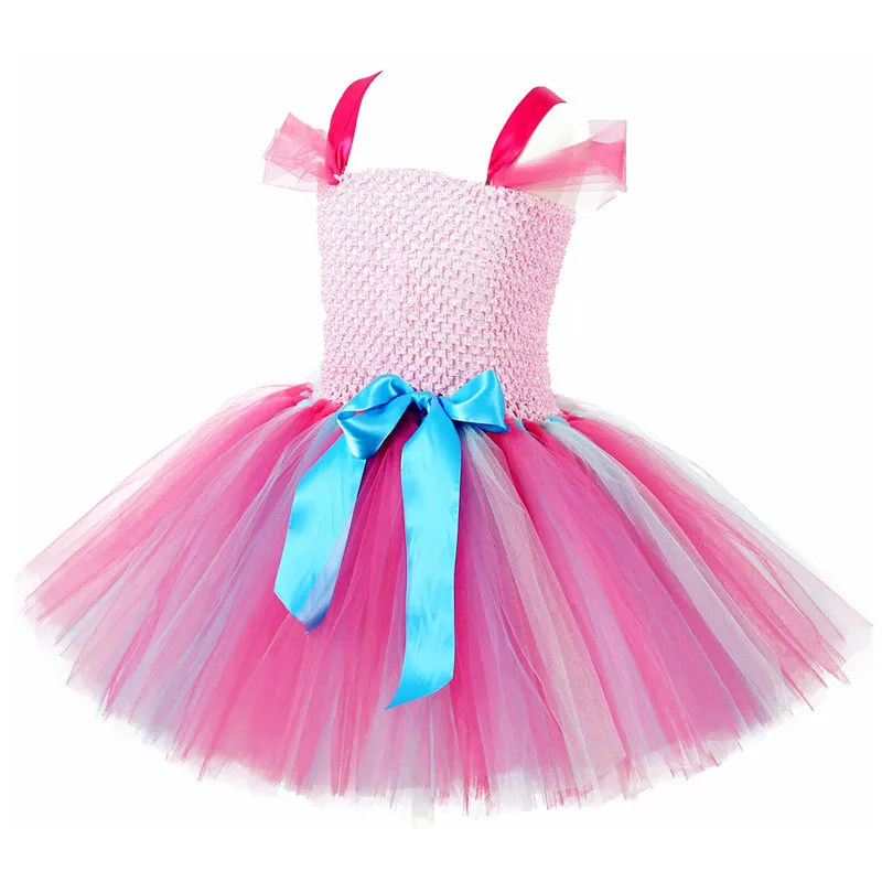 PRINCESS Kids Baby Girl Clothes Trolls Party Dress Headbands Set Halloween Cosplay Poppy Costume Girls Tutu Dresses W137 | Детская