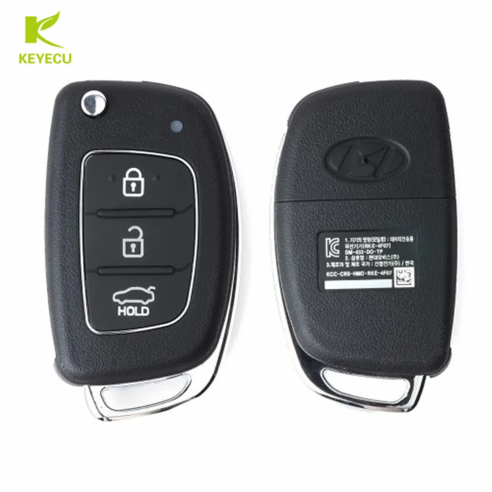 Запасной складной дистанционный ключ KEYECU с 3 кнопками 434 МГц чип ID46 для Hyundai IX35 2013