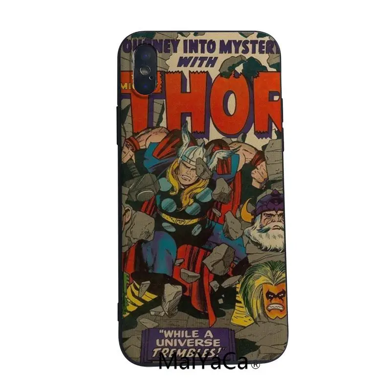 MaiYaCa Marvel супер герой милый мягкий ТПУ чехол для iphone X 8 8plus 7 7plus 6plus 6s 5S SE XS XR XSMAX