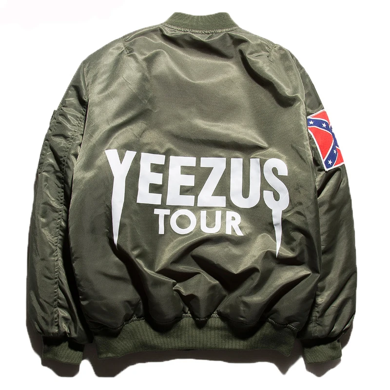 KANYE WEST YEEZUS Куртка MA1 Бомбардировщика Куртки Хип-Хоп Костюм Парки Зимний Бурелом