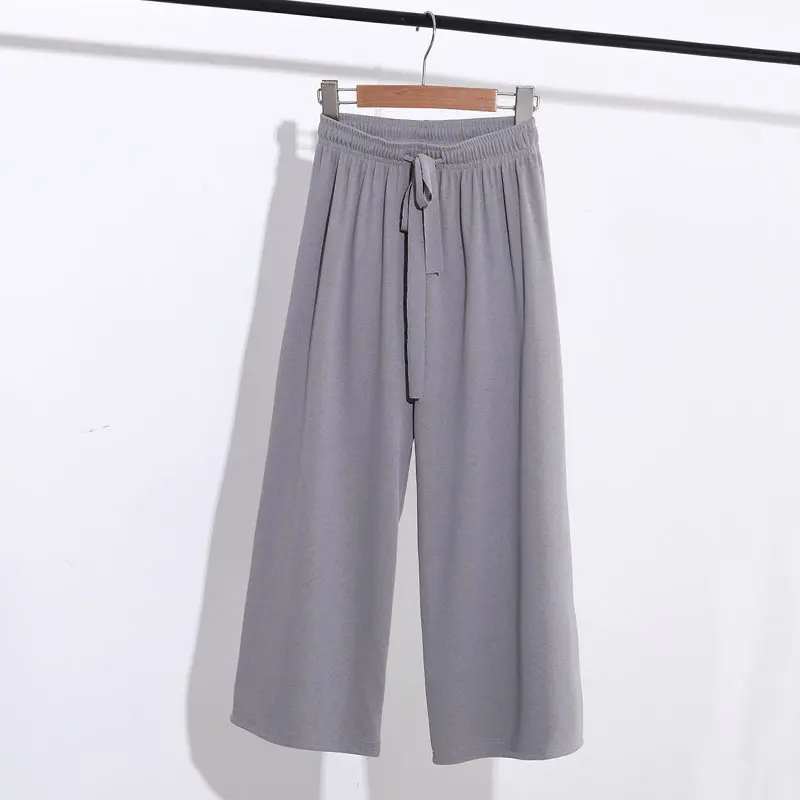 Брюки с высокой талией Seven Points летние свободные прямые брюки из шелка в Корейском