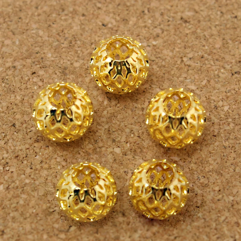 NiceBeads 9*10 мм 6 шт. сетчатые металлические бусины с большими отверстиями для