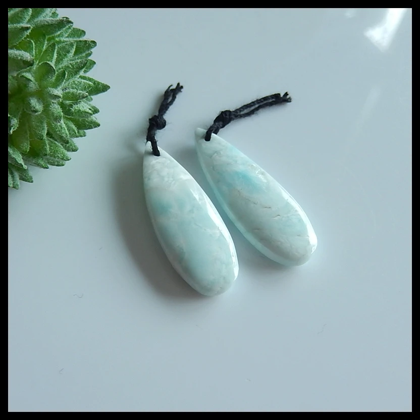 Натуральный драгоценный камень Larimar Модные женские серьги бусины, бижутерия из полудрагоценных камней, 31x11x4 мм, 4,6 г