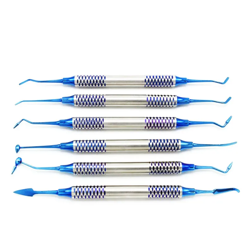 NEW 6Pcs зубная композитная Смола шпатель с титановым покрытием набор наполнителей
