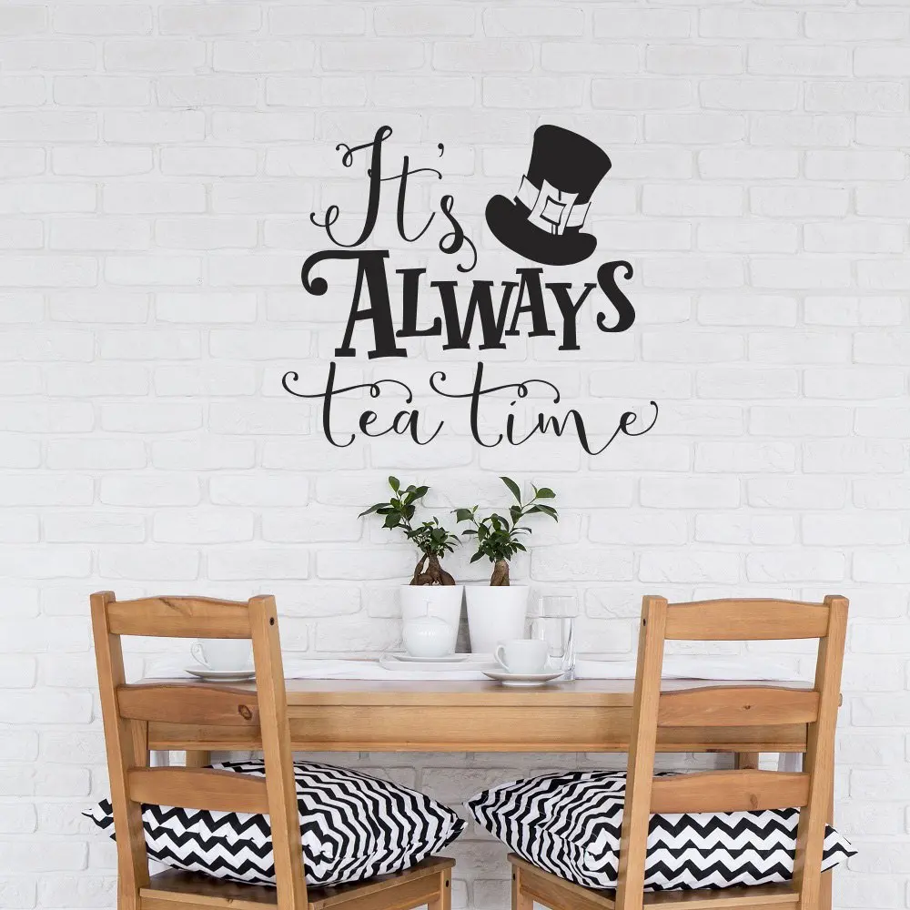 Водостойкая виниловая наклейка на стену с мотивом мультфильма It's Always Tea Time