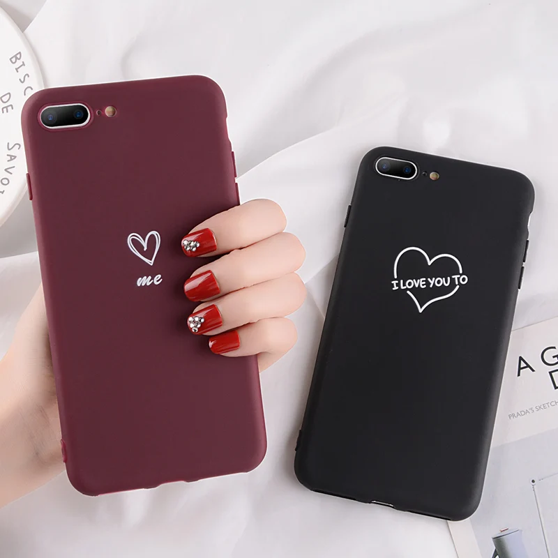 Чехол Moskado для iPhone 6 6S 7 8 Plus X XR XS Max мягкий чехол из ТПУ с надписью Love Heart 5 5S SE |