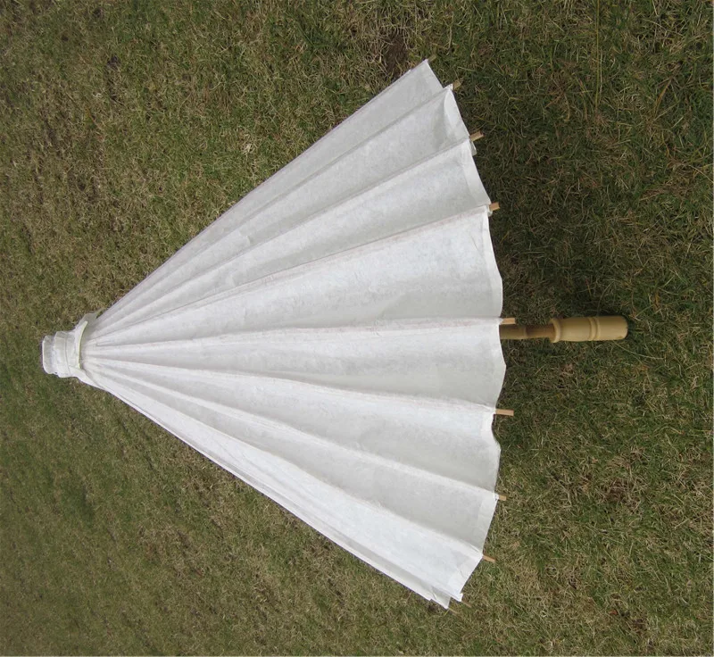 

50pcs/lot New Eco-friendly Bamboo White Color Long-handle Wedding Paper Parasols DHL Fedex Free Shipping