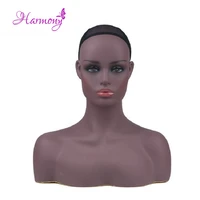 1 piece african american black female training mannequin head bust for hat diomand wig display