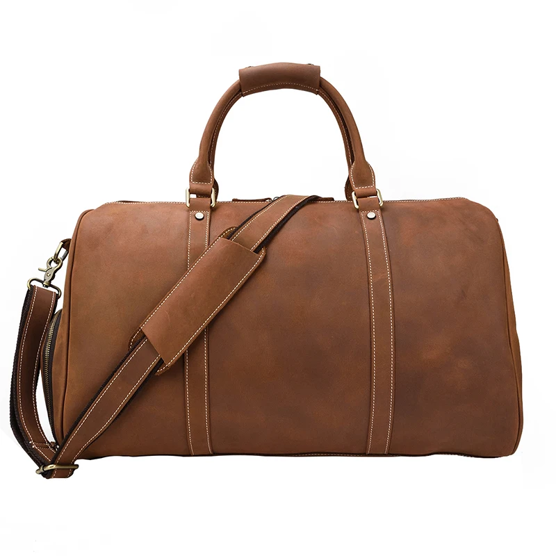 Luufan New Arrival Men's Leather Travel Bag Duffle Bags For Outdoor Business Trip Shoulder Shoe Pocket Bag Big Large Capacity