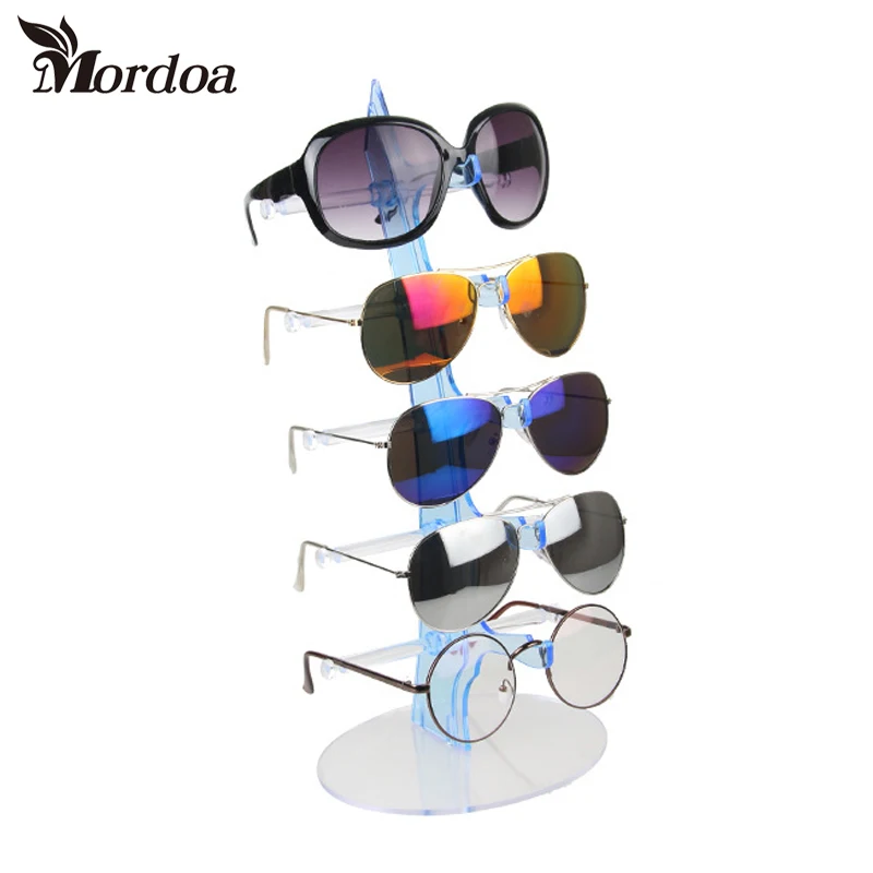

2017 Fashion Plastic 5 Pairs Sunglasses Glasses Show Rack Counter Display Stand Holder Clear Sale jewelry display Free Shipping