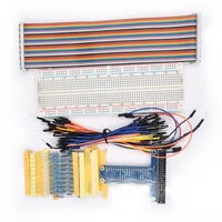 830 tie points breadboard 65pcs jumper wire gpio t type expansion board 40pin rainbow cable100 pcs resistance for pi3