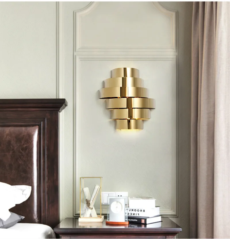 Современные Простые золотые настенные светильники светодиодная настенная лампа