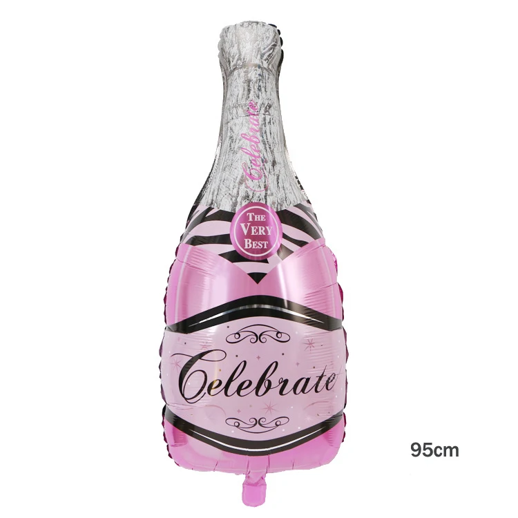 Pink bottle Золотое кольцо с бриллиантом фольги воздушный шар Жених Невеста Свадебные воздушные шарики гелиевый воздух воздушный шар обручальное украшение для взрослых события вечерние поставки - Цвет: Pink bottle