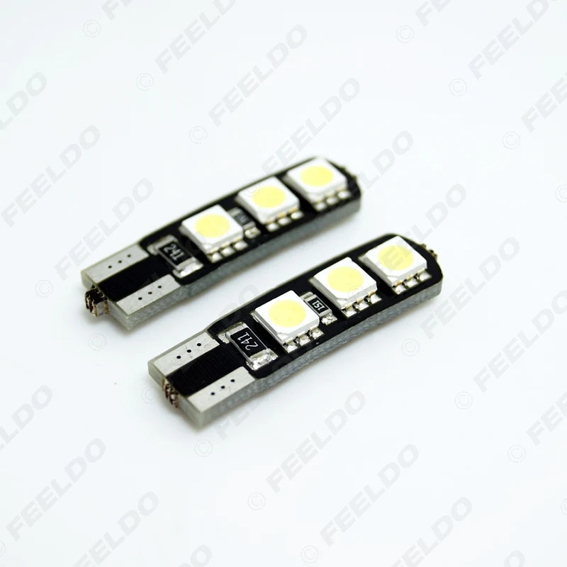 FEELDO 4 шт. белый T10 168 194 5050 6SMD светодиодная лампочка Canbus без ошибок|Сигнальная лампа|