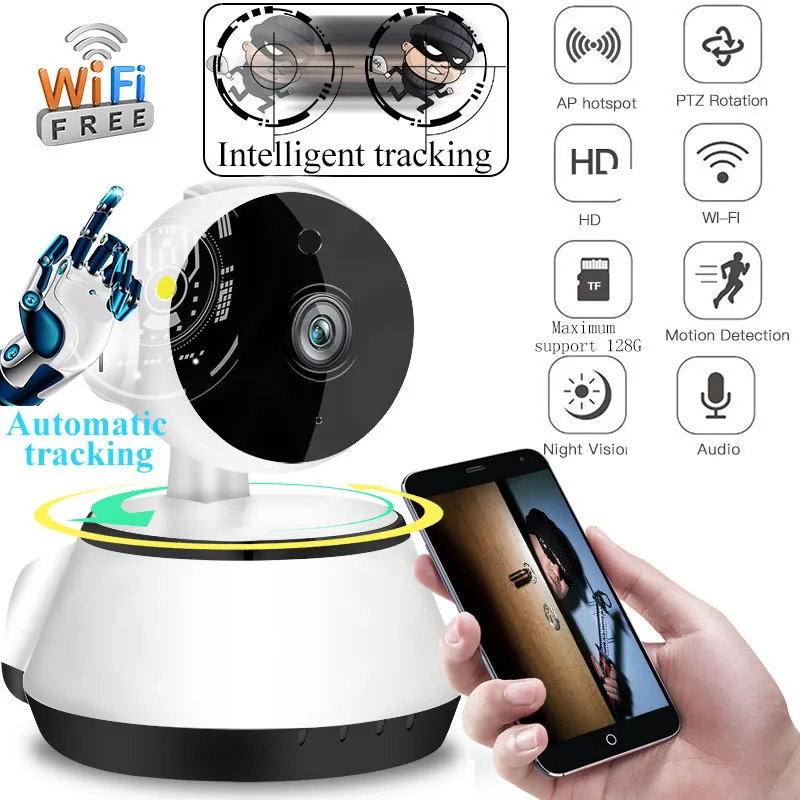 Wi Fi Камера ИК IP панорамирования/наклона Беспроводной видеонаблюдения 720 P HD 1MP CMOS