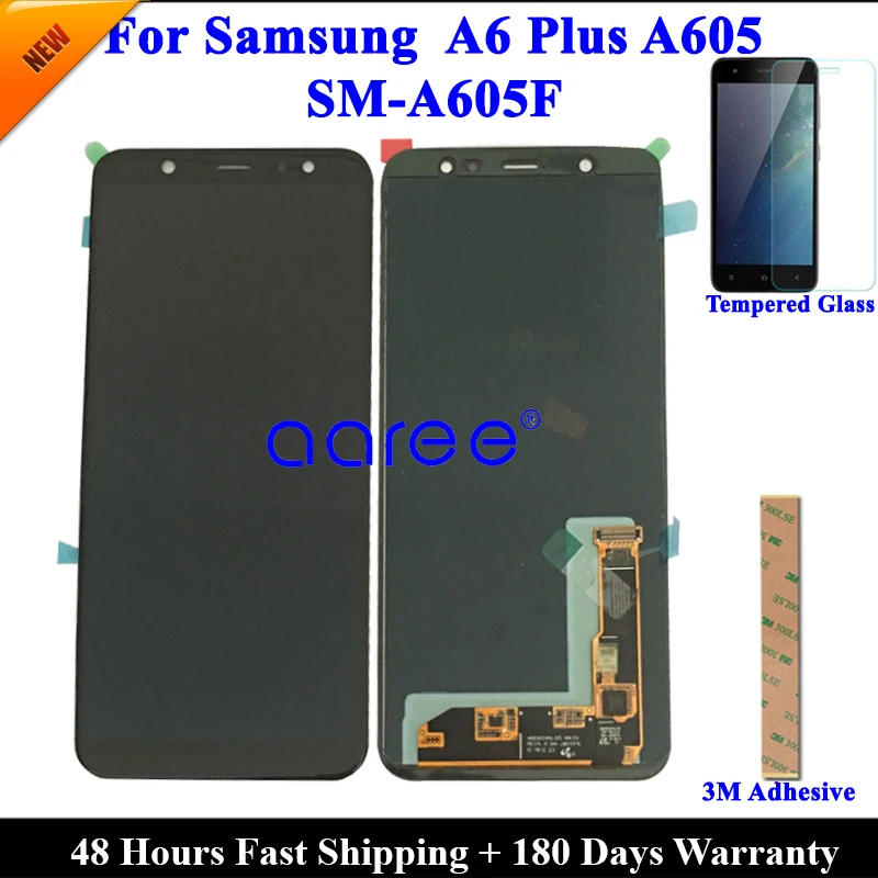 ЖК дисплей Super AMOLED для Samsung A6 Plus 2018 A605 сенсорный экран с дигитайзером в