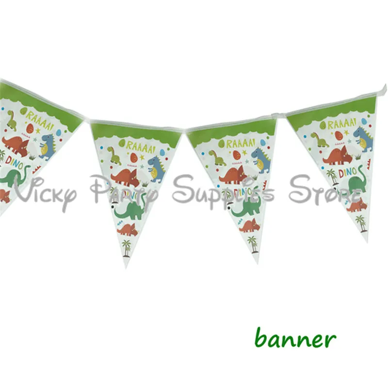 116pcs/lot Cartoon Dinosaur Theme Disposable Tableware Set Birthday Party Flags Decorations Baby Shower Supplies | Дом и сад