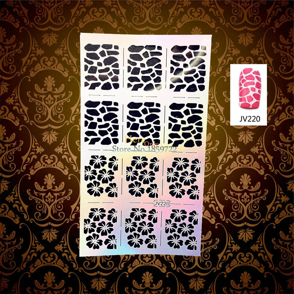 1 шт. Милая звезда узор полый дизайн ногтей Краска наклейка для Фольга Аэрограф