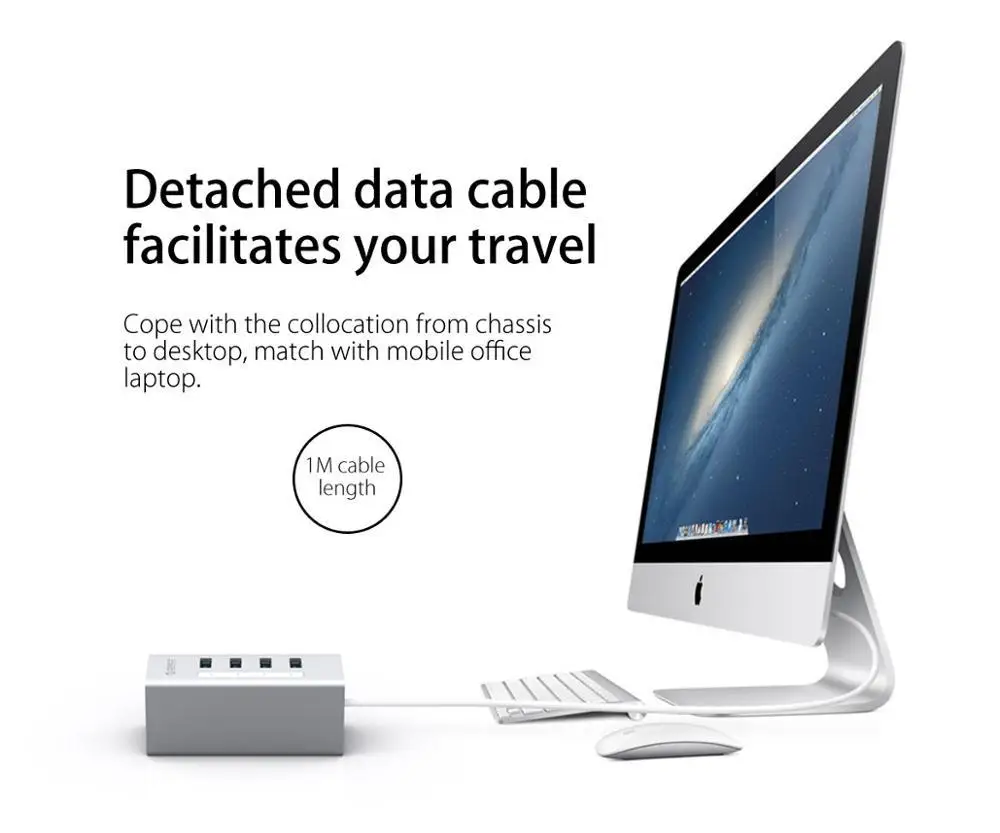 ORICO USB HUB Поддержка BC1.2 зарядка алюминиевый 4 порта USB3.0 сплиттер с 12V2A адаптер