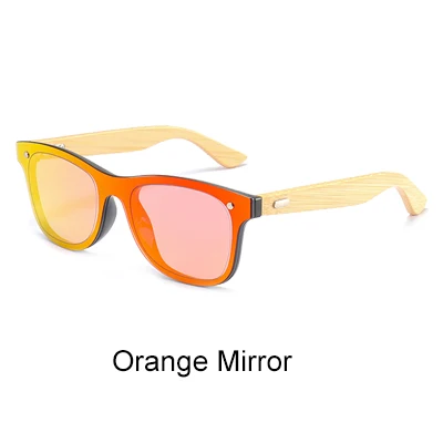 Orange Mirror Ralferty квадратные бамбуковые солнцезащитные очки для мужчин и женщин деревянные солнцезащитные очки UV400 Мужские Женские очки аксессуары oculos feminino 1581 - Цвет линз: Orange Mirror