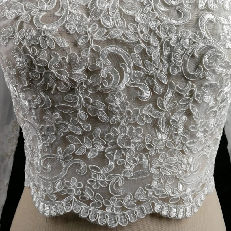 Женский/женский короткий жакет белое кружевное болеро с длинным рукавом на