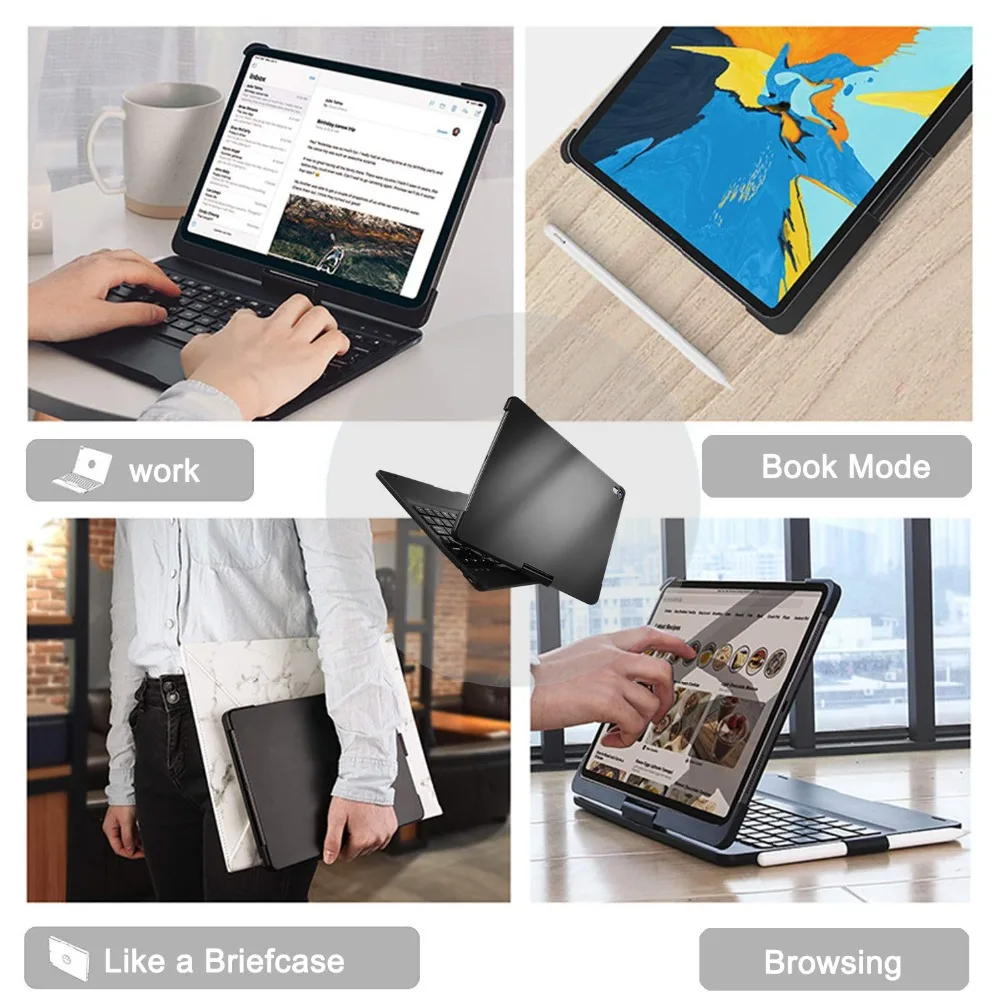 Чехол для iPad Pro 11 10,5 9,7 7 цветов с подсветкой 360 Rotatio Беспроводной Bluetooth клавиатура чехол для iPad 6th 5th воздуха на возраст 1, 2, 3