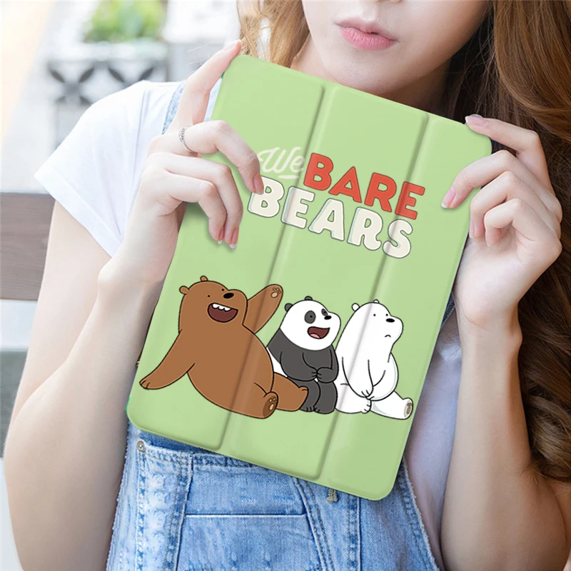 Чехол-книжка с изображением медведей из мультфильма для iPad Mini 5, 4, 3, 2, 1, чехол для планшета Mini 1, 2, 3 из искусственной кожи, чехол с защитой от холода, с функцией автоматического сна