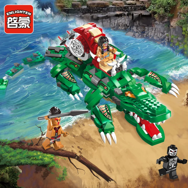 Modellbau комплекты kompatibel мит legoe Пираты Wutend крокодил 3D блоки Padagogisches modellbau spielzeug хобби