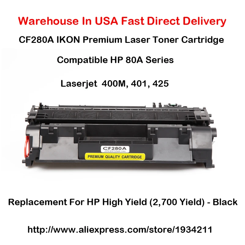 CF280A 80A серии лазерный тонер картридж совместимый для HP LaserJet 400 M 401 425 высокая