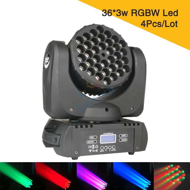 

4 Pack 36 * 3W LED Beam Moving Head RGBW LED DJ Stage Light For Concert Wedding Event Show