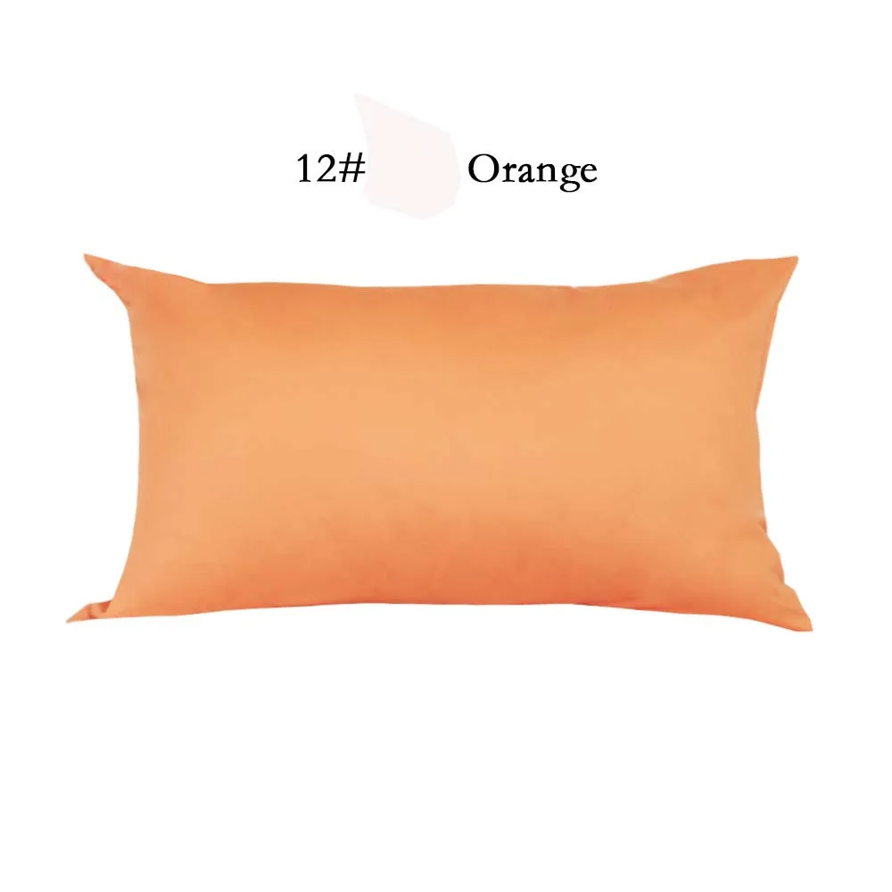 12-orange Хлопок наволочка для ткани сплошной цвет подушки Чехол супер мягкие наволочка для дома, отеля, постельные принадлежности - Цвет: 12-orange