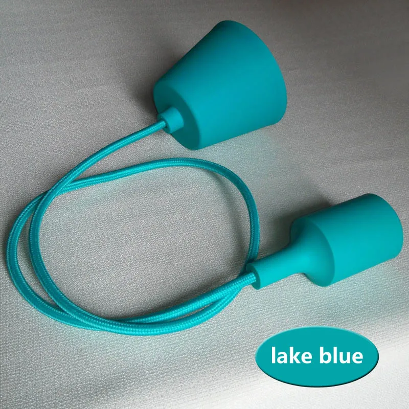 lake blue Красочный подвесной светильник из силикагеля E27, художественный декоративный светильник для окон, современный винтажный подвесной светильник для бара и спальни - Цвет корпуса: lake blue