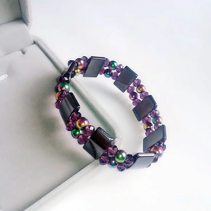 Магнитный терапевтический браслет для похудения похудение тонкий черный камень